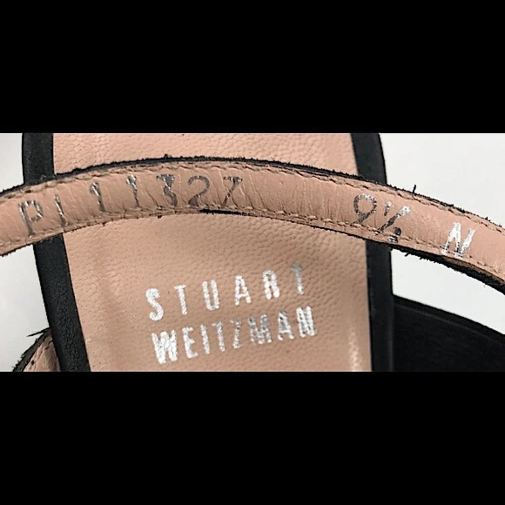 Stuart Weitzman Sz.9.5 N Black Strappy 3” Heel